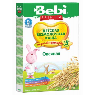 Каша безмолочная Bebi Premium овсяная с 5 мес. 200 гр