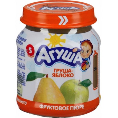 Пюре Агуша Груша-яблоко, упак 12х115 гр