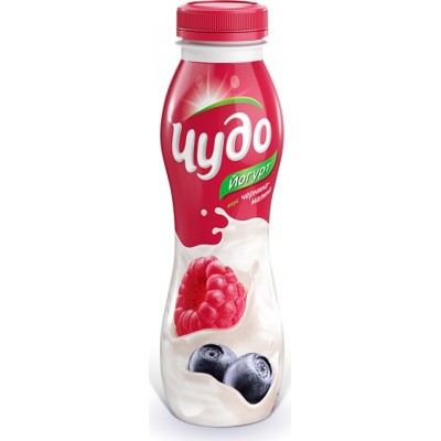 Йогурт питьевой Чудо Черника-малина 2.4% 270мл
