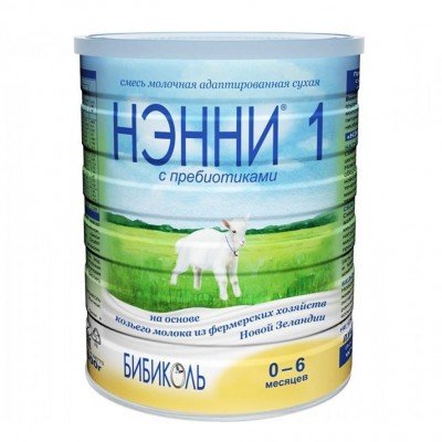 Нэнни 1 с пребиотиками - мол. смесь на основе козьего молока, 0-6 мес., 400